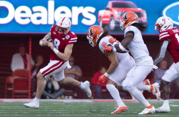 Logan Smothers 7-yard run 2Q 2022 Nebraska vs. Illinois football